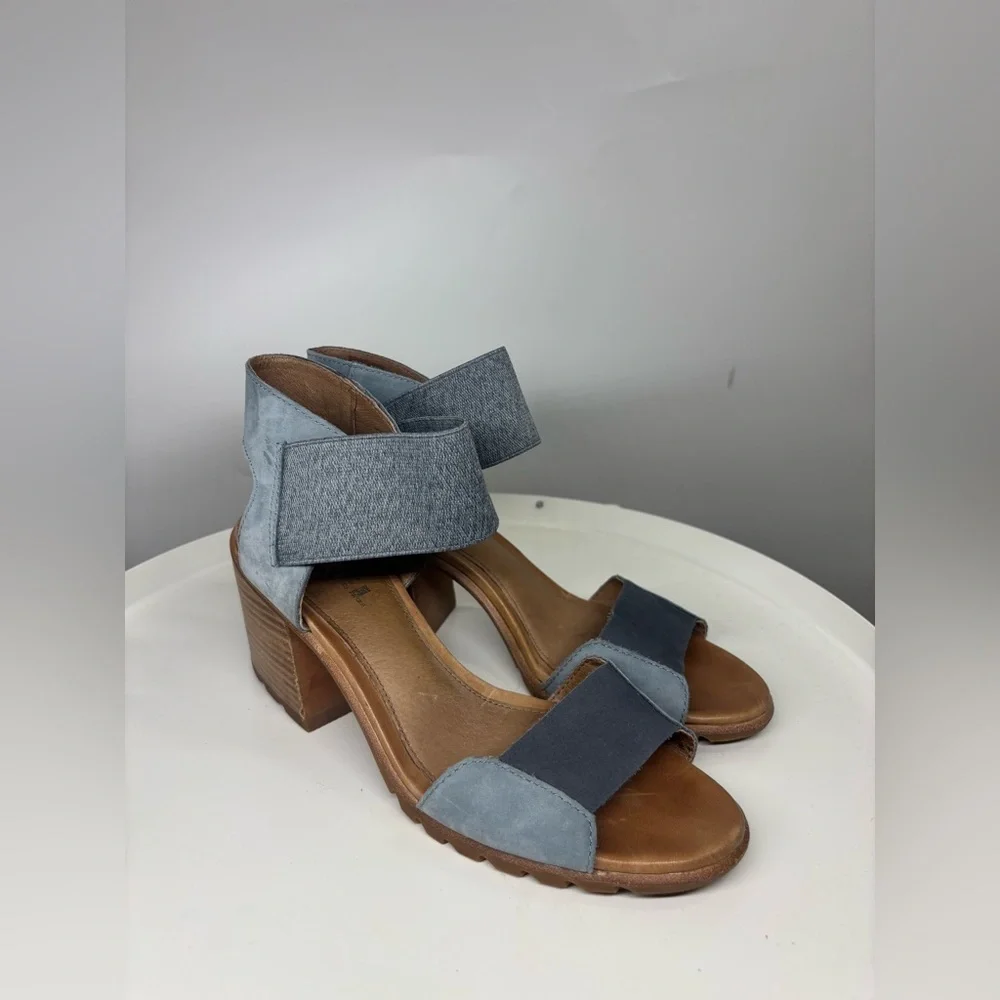 NWOB Sorel Nadia‎ Block Heel Cinder Gray Blue 10.5